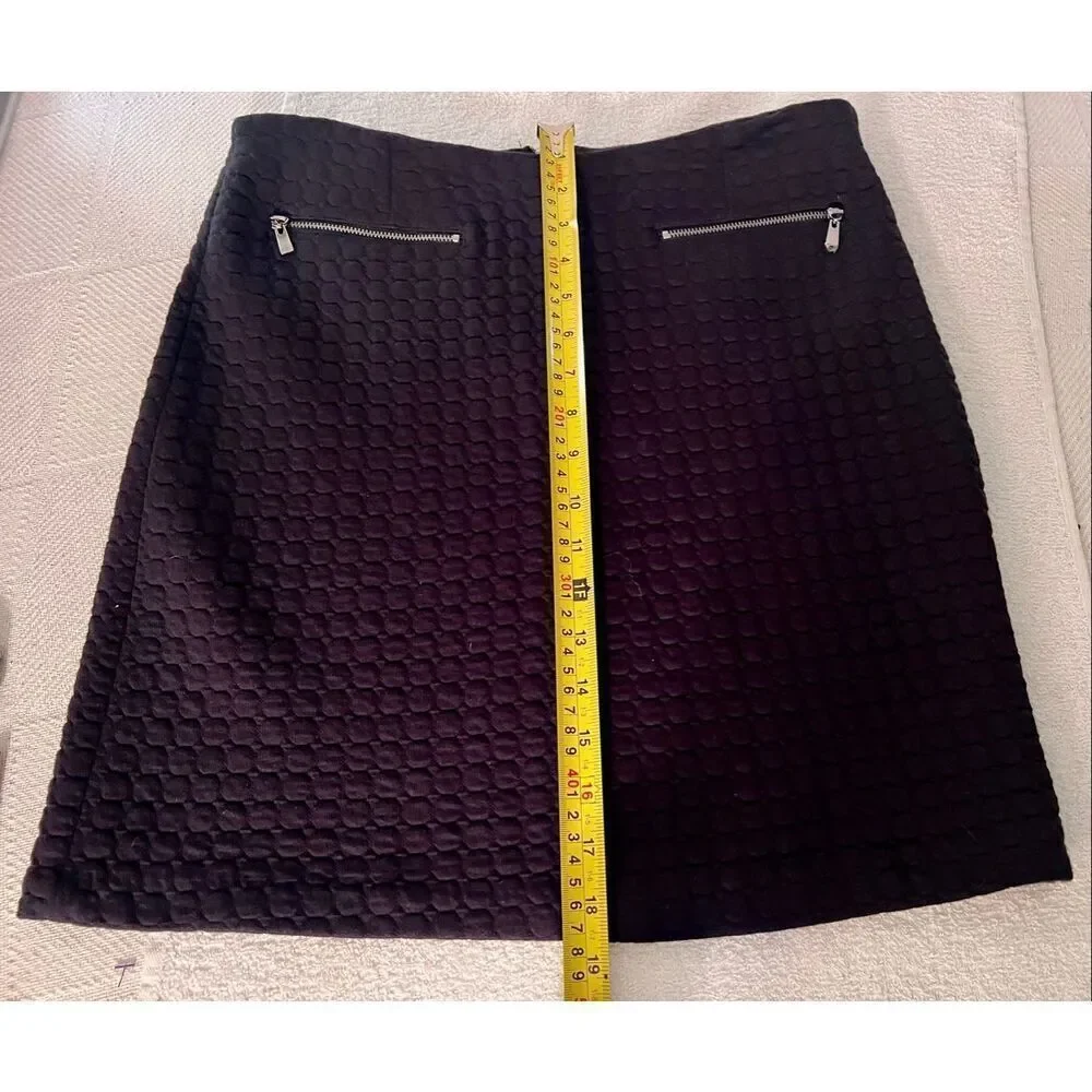 Laundry By Shelli Segal Women’s Black Quilted Zipper Pocket Skirt Size 10